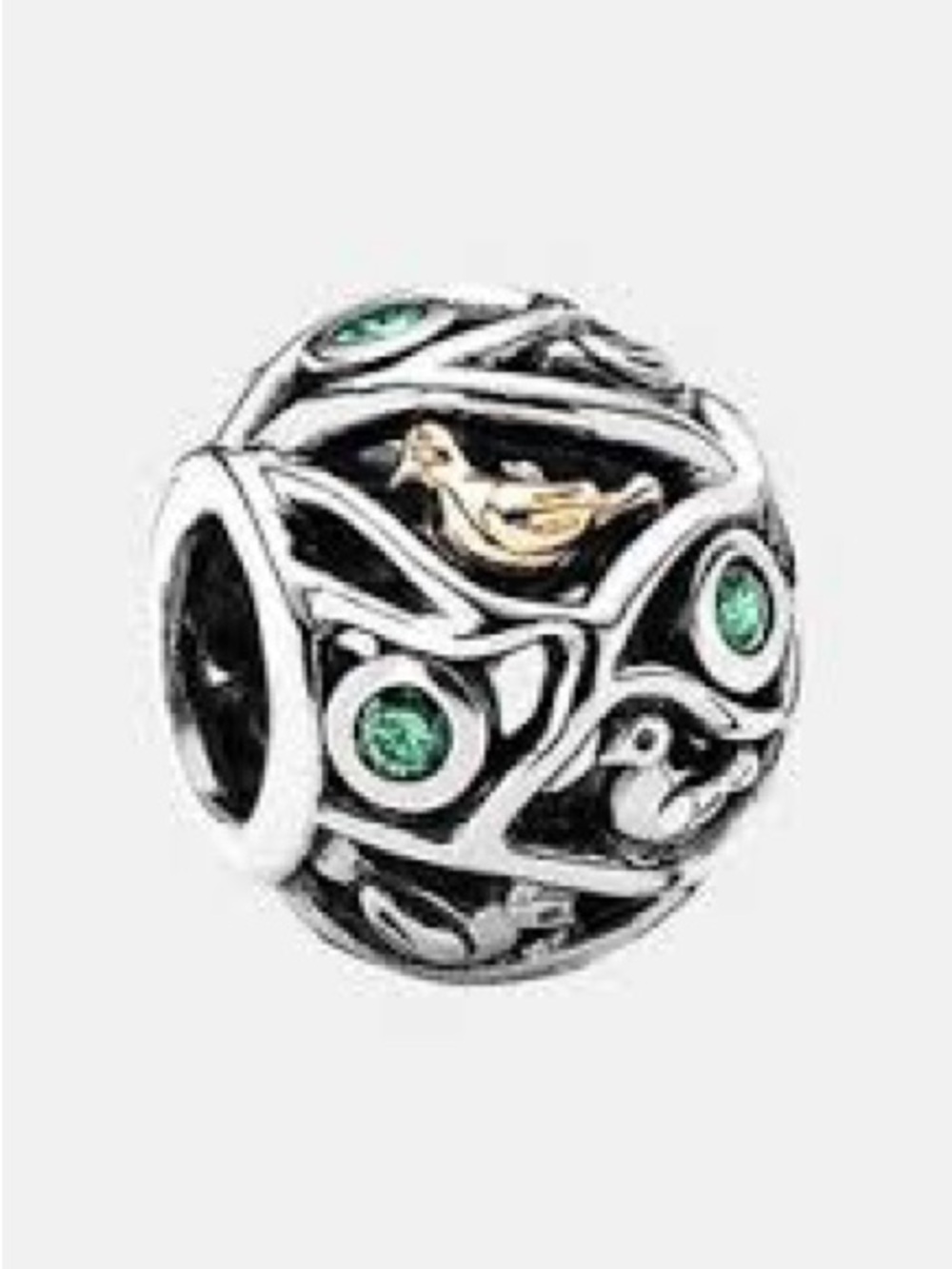 Pandora Open Work Charm Birds Of A Feather 14k Gold Two Tone